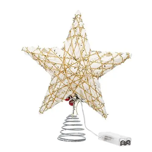 Produktbild: KONTONTY Weihnachtsbaumspitze Stern Mit Licht Weihnachtsbaum Deko Baumkronen Stern Ornament Christbaum Schmuck