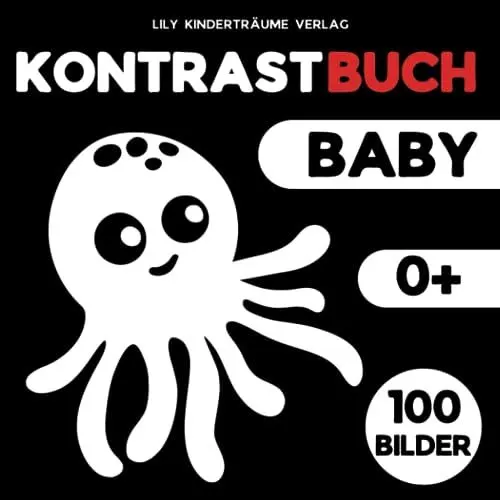 Produktbild: Kontrastbuch Baby: Einzigartiges Buch mit Wunderschönen Schwarz Weiß Kontrastkarten, Kontrast Montessori Spielzeug ab 0 Monaten