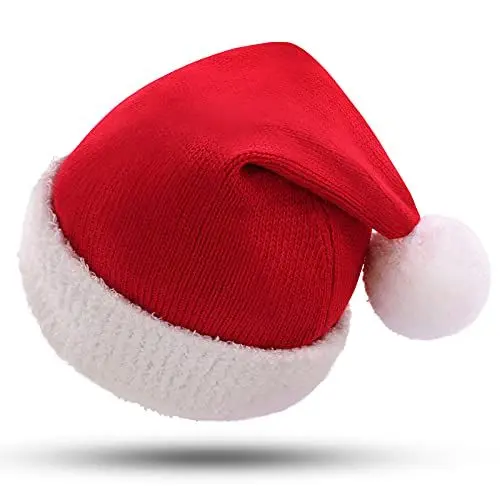 Produktbild: KONVINIT Weihnachtsmütze für Baby Nikolausmütze Kleinkind Warm und Gemütlich Rot Gestrickte Weihnachtsmann Mütze Santa Clause Mütze Kinder 0 1 2 3 4 5 Jahre,90