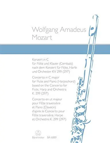 Produktbild: Konzert für Flöte und Klavier (Cembalo) C-Dur (nach dem Konzert für Flöte, Harfe und Orchester KV 299 (297c)).Spielpartitur, Stimme