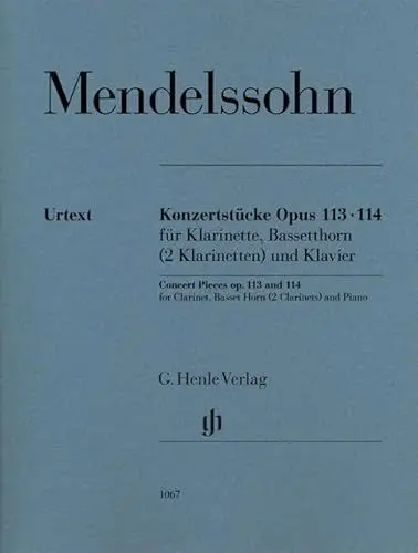 Produktbild: Konzertstücke op. 113 und 114 für Klarinette, Basetthorn (2 Klarinetten) und Klavier: Besetzung: Kammermusik mit Blasinstrumenten (G. Henle Urtext-Ausgabe)