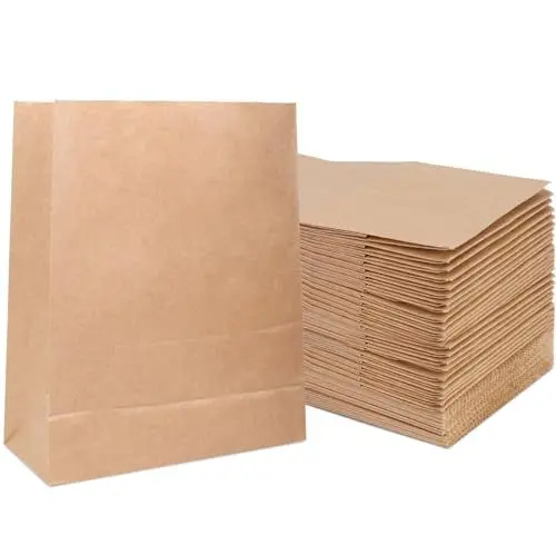 Produktbild: Koogel 100 Stück Papiertüten Groß, 33 x 15 x 42cm Geschenktüten Braun Kraftpapiertüten für Gemüse Obst Brot Geschenke Tüten zum Befüllen