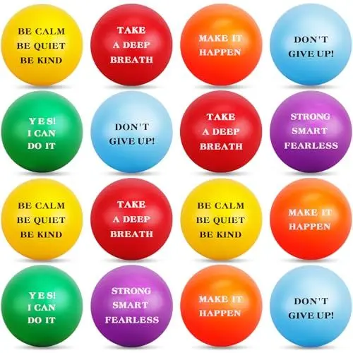 Produktbild: Koogel 16 Stück Stressball Erwachsene, Motivierende Stressbälle Anti Stress Bälle mit Quetos zur Linderung von Angst und Wut als Geschenk
