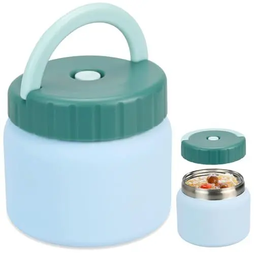Produktbild: KOOOGEAR Thermobehälter für Essen 400ml Edelstahl Warmhaltebebehälter,Thermobecher Essen Auslaufsicher,Tragbarer Thermo Lunchbox,Thermo Lunchbox für Kinder,Erwachsene,Suppen,Babybrei (Blau)