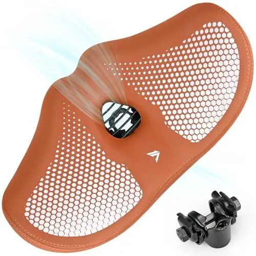 Produktbild: KOOOGEAR Übergroßer Fahrradsattel Herren Damen,Bequem,Extra Breit,Atmungsaktiv,Ergonomisch,Universal Ersatz Fahrradsitz für Mountainbike,Cityrad,Ebike,Heimtrainer (Rötlich Braun)