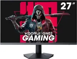 Produktbild: KOORUI 27 Zoll Gaming Monitor, PC Bildschirm 240Hz, FHD, 1ms, Adaptive Sync (1920 x 1080p, DCI-P3 90%, SRGB 100%, HDMI, DisplayPort, VESA 75x75)