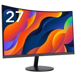 Produktbild: KOORUI Curved Monitor - 27 Zoll FHD Curved Computer Monitor, Krümmung 1800R, VA-Panel, 75Hz,VGA Gaming Monitor, Augenpflege, Neigungsverstellung, HDMI, Schwarz 27N5C