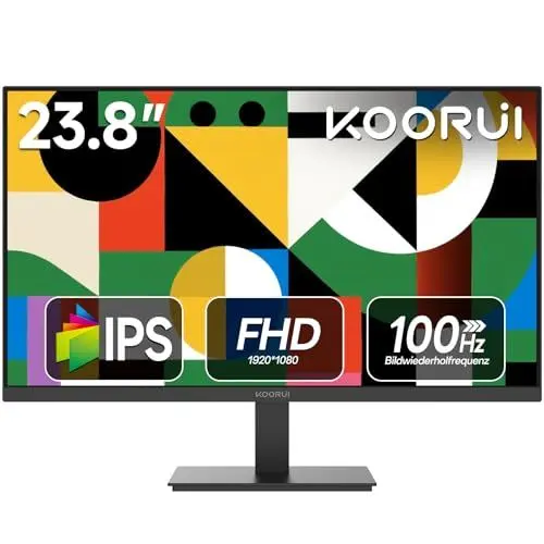 Produktbild: KOORUI E2411F 24 Zoll Bildschirm,IPS PC Monitor,FHD 1920x1080 for Office,100Hz PC Monitore,Eye Care,HDMI&VGA,VESA 100 x 100 mm