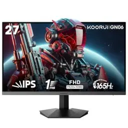Produktbild: KOORUI Gaming Monitor 27 Zoll, 165Hz, FHD(1920×1080), IPS, 1ms GTG, Adaptive Sync,75 * 75mm VESA Kompatibel, DCI-P3 90% (HDMI, DisplayPort) Schwarz
