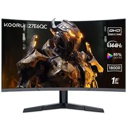 Produktbild: KOORUI Gaming Monitor 27 Zoll, 1800R Fläche Bildschirm 2560X1440 (QHD), 144HZ 1ms Mornitor, DCI-P3 85%, Ultradünne Blende, Einstellbare Neigung, Unterstützt HDMI/DP