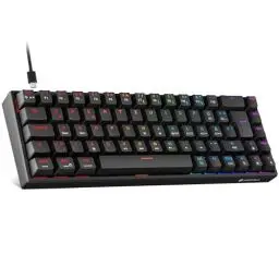 Produktbild: KOORUI Mechanisch Tastatur, 60% Gaming Tastatur mit 12 Tasten Multifunktionstaste USB Kabel Volles Tasten-Rollover Deutsches Layout QWERTZ für Windows MacOS Linux-Blauer Schalter, Schwarz