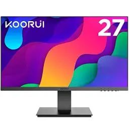 Produktbild: KOORUI Monitor 27 Zoll, Full HD Rahmenlos Bildschirm 16:9 IPS-Panel (75Hz, 5ms, Eye-Care, 1920 x 1080, HDMI, VGA, VESA 75x75)
