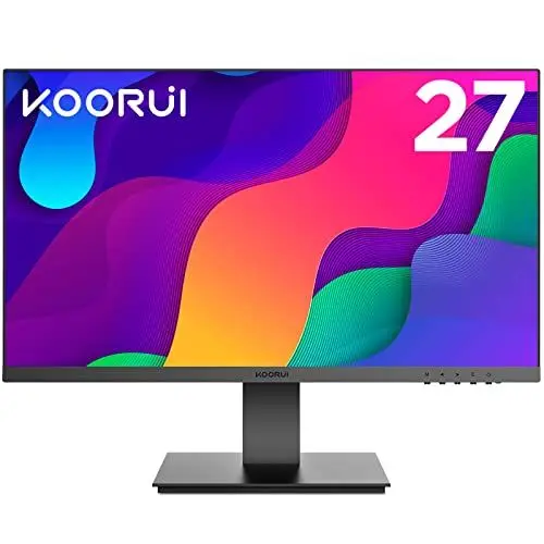 Produktbild: KOORUI Monitor 27 Zoll, Full HD Rahmenlos Bildschirm 16:9 IPS-Panel (75Hz, 5ms, Eye-Care, 1920 x 1080, HDMI, VGA, VESA 75x75)