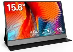 Produktbild: KOORUI Portable Monitor, 15.6 Zoll 1080P FHD Tragbarer Monitor mit Zwei Lautsprecher Eye Care-Bildschirm und Mini HDMI/Typ-C, Externer Monitor für Laptop PC/Mac/Phone (15B1)