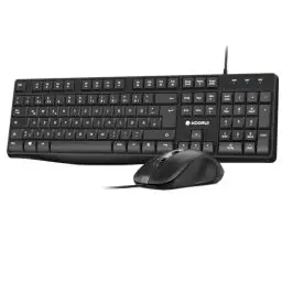 Produktbild: KOORUI Tastatur und Maus,Maus Tastatur Set Deutsches Layout QWERTZ mit 12 Funktionstasten Tastatur Maus Set für Windows,MacOS,Linux-Schwarz