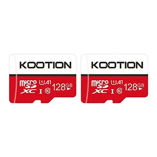 Produktbild: KOOTION Micro SD Karten 128GB 2 Stück Speicherkarte U1 Class 10 Mini SD Karte 128G 2er Pack MicroSDXC Cards Memory Karte 2 STK(A1 UHS-I 4K) MicroSD Card für Kameras Handy Tablets Android Smartphones