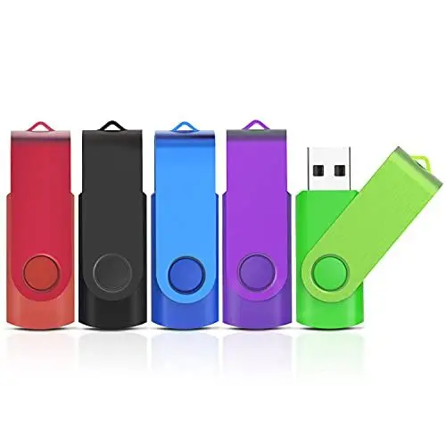 Produktbild: KOOTION USB-Sticks 8GB 5 Stück Speichersticks 8G Set Memory Stick 5 STK USB 2.0 5er Pack Flash-Laufwerke USB Flash Drives Datenspeicher Stick Metall Bunt, Mehrfarbig(Schwarz, Blau, Rot, Grün, Lila)