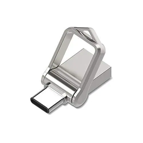 Produktbild: KOOTION USB Stick 128GB USB 3.0 Typ C USB Speicherstick Flash-Laufwerk Memory Stick OTG mit Keyring Waterproof für Android Smartphones,Tablet (Silber-128GB)