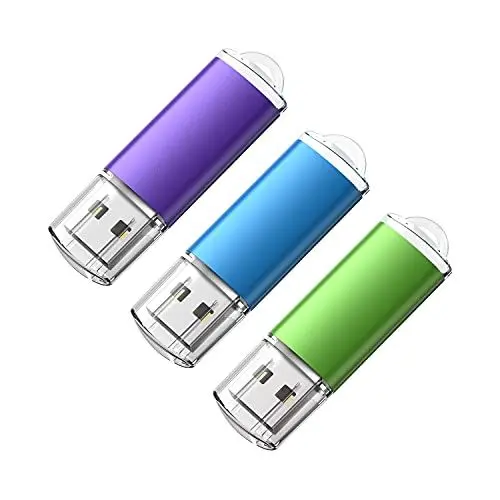 Produktbild: KOOTION USB Sticks 64GB USB 2.0 3er Pack Speicherstick 3 Stück Set Memory Sticks 64G USB-Flash-Laufwerk Bunt 3 STK Datenspeicher Stick USB Flash Drive Pendrive (Grün, Blau, Lila)