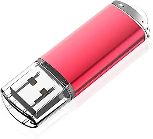 Produktbild: Kootion 128 GB USB 2.0 Flash-Laufwerk Speicherstick Stift-Laufwerk mit LED-Anzeige, Rot
