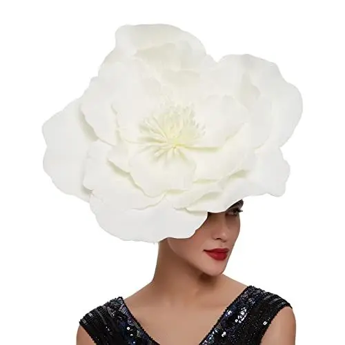 Produktbild: Kopfbedeckung Damen Halstuch Damen Schal Damen Hut für Frauen Hochzeit Mesh Haarspange Tea Stirnband HalstüCher Damen Pirat Damen Hut Schal Damen (White, One Size)