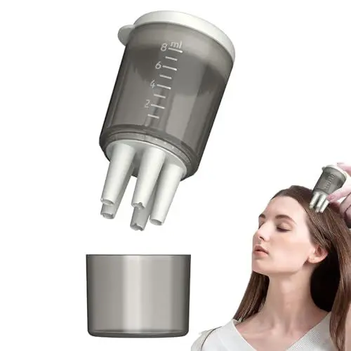 Produktbild: Kopfhaut-Applikator-Kamm, Haaröl-Applikator-Bürste Öl-Applikator-Flüssigkeit-Führungskamm Haarwuchs-Bürste mit Skala, Kopfhaut-Serum-Applikator für Haarwachstum, Follikelpflege(grau)