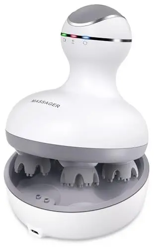 Produktbild: cotsoco Kopfmassage elektrisch, Kopfhaut-Massagegerät IPX7 wasserdicht mit 4 Massageköpfen und 4 Massagemodi,zur Stimulierung des Haarwachstums, wasserdicht Aufladung