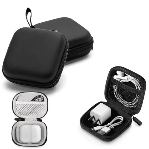 Produktbild: KopfhöRer Aufbewahrung, OhrhöRer und KopfhöRer Quadratisches Schwarzes OhrhöRer-Etui, OhrhöRer-Etui Harte SchutzhüLle für in Ear Earphones, Mp3 Player, Ipod Nano, SchlüSsel, U Festplatte
