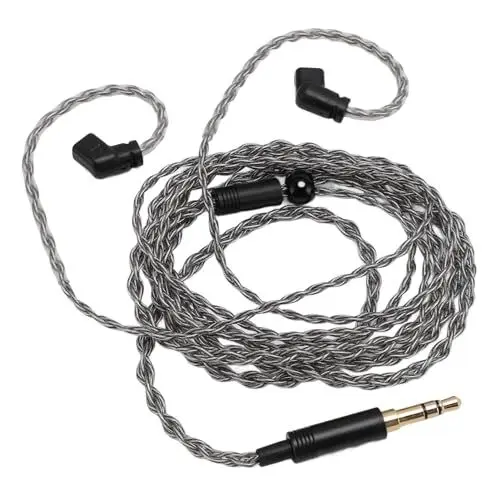 Produktbild: Kopfhörer Audiokabel, Versilbertes Kupfer Kopfhörer Upgrade Ersatzkabel für QDC AS12 AS16 ZSX ZSN ZS10 Pro EDX UE 18Pro TRN QDC CCA, 3,5 Mm Vergoldeter Stecker