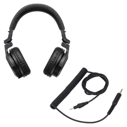 Produktbild: Kopfhörer Ersatz Audiokabel, Ausziehbares Federkabel mit 3,5 mm Stereo Stecker und 6,3 mm Adapter für Pioneer DJ HDJ-CUE1 HDJ-CUE1BT HDJ-X5 HDJ-X7 HDJ-S7 Kopfhörer