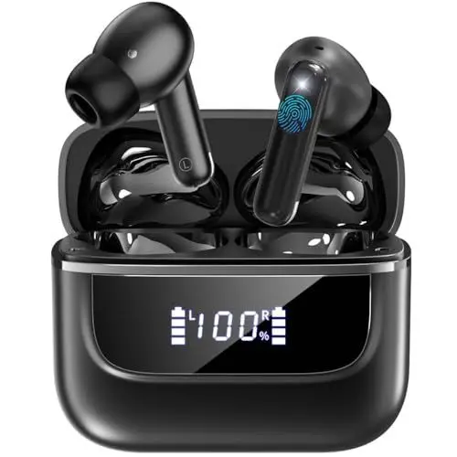 Produktbild: Kopfhörer Kabellos Bluetooth 5.4, In Ear Kopfhörer mit 6 ENC Noise Cancelling Mic, Digitale LED-Anzeige, 2025 Neue Earbuds HiFi Stereo, Wasserdicht, 30 Std. Spielzeit, USB-C, Ohrhörer für Arbeit