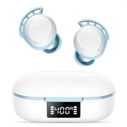 Produktbild: Kopfhörer Kabellos Bluetooth, Bluetooth Kopfhörer 5.3 In Ear Kopfhörer mit 4 ENC Noise Cancelling Mikrofon, 2024 Neue Kopfhörer Kabellos 60H Tiefer Bass, IPX8 Wasserdicht Ohrhörer Weiß
