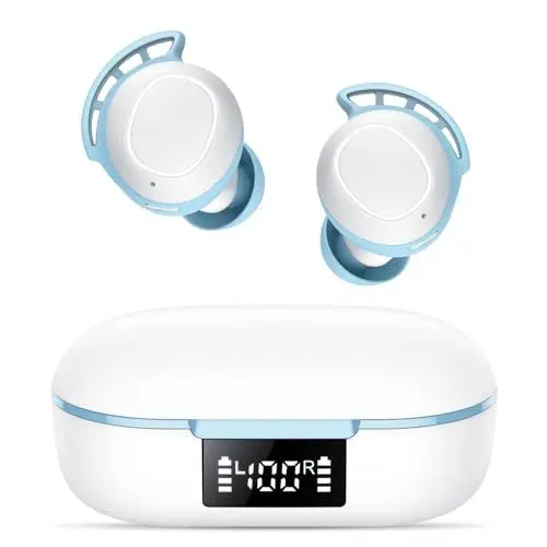 Produktbild: Kopfhörer Kabellos Bluetooth, Bluetooth Kopfhörer 5.3 In Ear Kopfhörer mit 4 ENC Noise Cancelling Mikrofon, 2024 Neue Kopfhörer Kabellos 60H Tiefer Bass, IPX8 Wasserdicht Ohrhörer Weiß
