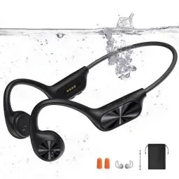 Produktbild: Kopfhörer Schwimmen, Knochenschall Kopfhörer Bluetooth 5.4, IPX8 Wasserdicht, 32G-Speicher Sport Kopfhörer , Unterwasser-Kopfhörer mit MP3-Player für Schwimmen, Open-Ear Kopfhörer für Schwimmen Laufen