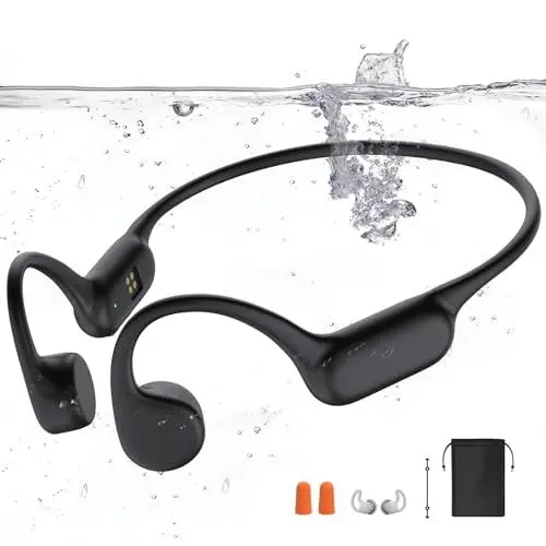 Produktbild: Kopfhörer Schwimmen, Knochenschall Kopfhörer Bluetooth 5.4, IPX8 Wasserdicht kopfhörer,32G-Speicher Sport Kopfhörer , Unterwasser-Kopfhörer mit MP3-Player,Open Ear Kopfhörer für Schwimmen Laufen