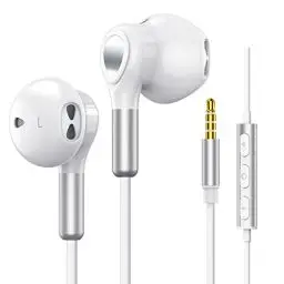 Produktbild: Kopfhörer mit Kabel, In Ear Kabel Kopfhörer Ohrhörer, in Ear Kopfhörer 3.5mm Klinke, Kabel Kopfhörer mit Mikrofon und Lautstärkeregler für iPhone, Samsung, Android, iPad, MP3, usw 3,5mm Audiogeräte