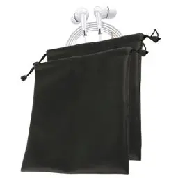 Produktbild: Kopfhörer-Tragetasche, tragbar, universal, PU-Leder, Kordelzug, Headset-Schutztasche, Kopfhörer, Reisetasche, Mini-Tasche mit Kordelzug für Kopfhörer, Münzen, Schlüssel, Schmuck (Größe: 2 Stück)