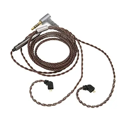Produktbild: IEM-Kabel, 2-polig, 0,78 Mm, 3,5 Mm, Rechtwinkliger Stecker, Ersatz-Ohrhörerkabel, 2-poliges IEM-Kabel mit Mikrofon, IEM-Mikrofonkabel mit Mikrofon für AS10, AS06, ZST, ZS3, ES4