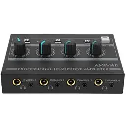 Produktbild: Kopfhörerverstärker 4 Kanal Ferrolegierung Kopfhörer Splitter Verstärker Mono/Stereo Monitor Set AMP-i4Ⅱ mit Rutschfester Matte auf der Unterseite (100-240V)(EU Plug)