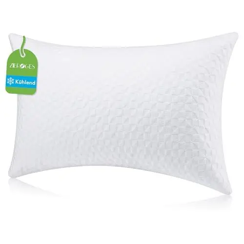 Produktbild: Kopfkissen Memory Foam Kissen 61x41cm- Premium Zerkleinerter Memory-Schaum Kissen Einstellbar, Komfortables Schlafkissen Ideal für Seitenschläfer Rückenschläfer Bauchschläfer Seitenschläferkissen