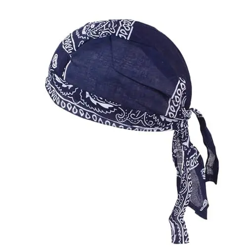 Produktbild: Kopftuch Einfarbig Damen Halstuch Schal Damen Männer Frauen Baumwolle Kappe Schweiß Wicking Beanie Kappe Bandanna Biker Wrap Schnell Trocknend Hut Biker Handschuhe Damen Kopftuch (Navy, One Size)
