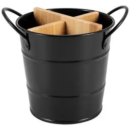 Produktbild: Kopinma Multifunktionaler Küchen Utensilien Halter, Organizer für Besteck, Messer, Stäbchen & Tools, Ablaufaufbewahrungsbox Inklusive, Leicht Reinigbar & Stilvoll, Schwarz