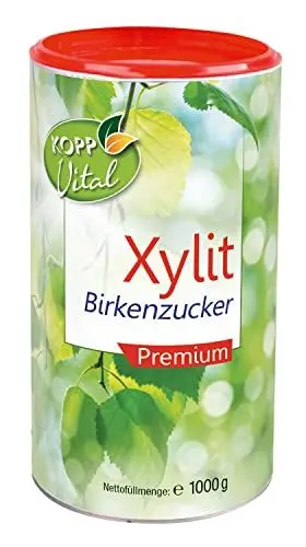Produktbild: KOPP Vital® Xylit Birkenzucker Premium | 1 kg | Premium-Qualität aus Finnland | Tafelsüße auf der Grundlage von Xylit für Lebensmittel | 100% Xylit | Backen und Kochen