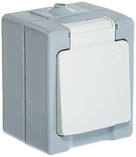 Produktbild: Kopp 100648007 Schutzkontakt-Steckdose 1-fach, Aufputz-Feuchtraum Standard