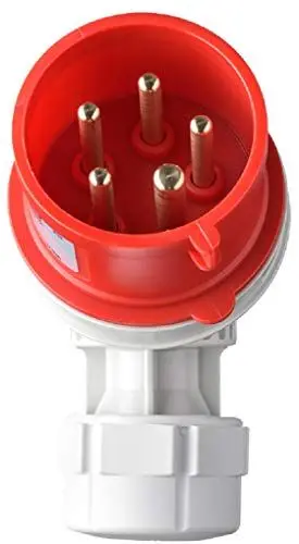 Produktbild: Kopp 108000001 CEE Winkelstecker, 5-polig, 16 A, 400 V, rot, 108000001