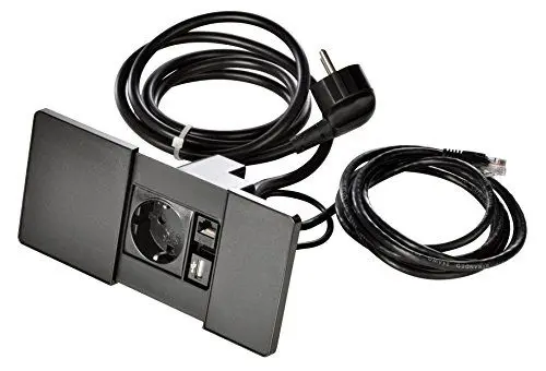 Produktbild: Kopp 939621017 Versapad Einbausteckdose, IP20, 3400 W, Schwarz