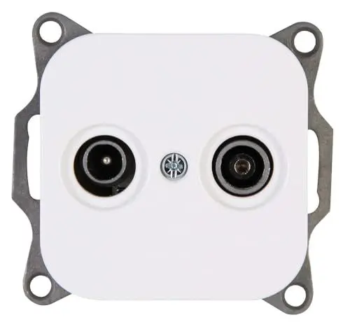 Produktbild: Kopp Antennen-Steckdose TV/RF Donau arktis-weiß 117602007, arktis weiss, 2-fach, 791668