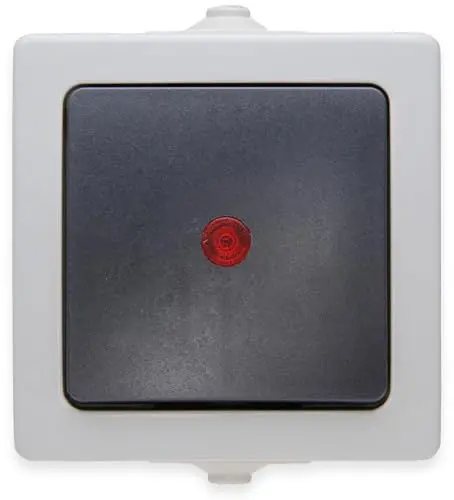 Produktbild: Kopp Nautic Kontrollschalter, Aufputz, für Feuchtraum, 250V (10A), IP44,grau, 566656002