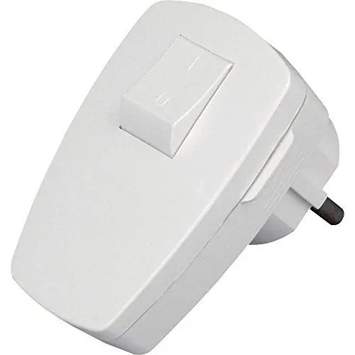 Produktbild: Kopp Schutzkontakt-Stecker mit Schalter, 1 Stück, arktis/weiß, 170402006