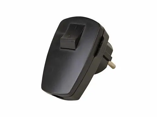 Produktbild: Kopp Schutzkontakt-Stecker mit Schalter, 1 Stück, schwarz, 170405009